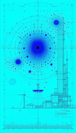 In The Image, There Is A Large Blue Circle With A Black Dot In The Center