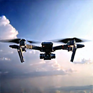Drone With Digital Artwork With Black White
