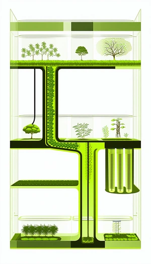 The Image Is A White Drawing Of A Green Tree With A Green Trunk