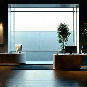 Futuristic tech startup office