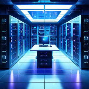 Tech Isometric Design: Futuristic Server Room With Image, There