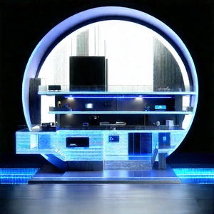 (futuristic:1.4) Smart Home With Futuristic Kitchen