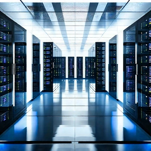 Futuristic Server Room With Image