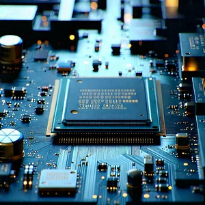 Close-up of microprocessor