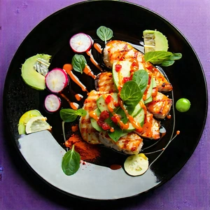 Lifestyle Stock Photography: Healthy Meal Prepared With Artistic Presentation With Plate Filled