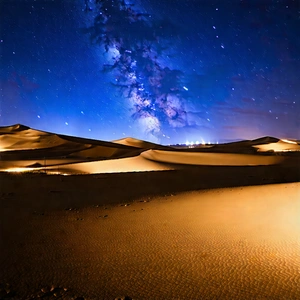 Nature Commercial Photography: Desert Landscape During Night With Captures Beautiful