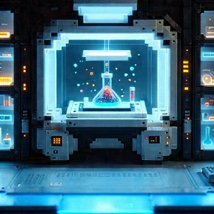 (futuristic:1.39) research laboratory
