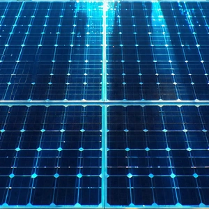 Tech Woodcut Print: Solar panel with holographic projection