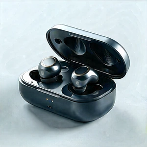 Wireless Earbuds With Digital Artwork With Black Lid,