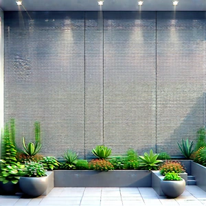 Lifestyle Tilt-shift Photography: Balcony Garden With Organized Space With Large Wall