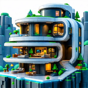 (futuristic:1.17) Smart Home With Model Large,