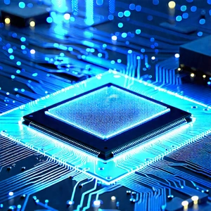 Microchip with blue light (glow:1.47)