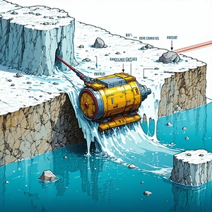A Cartoon Illustration Of A Yellow Submarine Is Shown In A Blue Water Environment