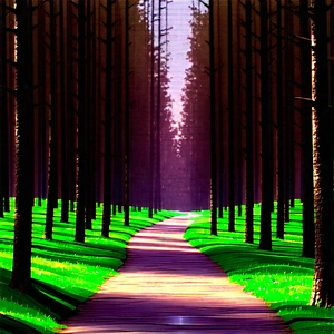 Nature Advertising Photography: Path Through Pine Forest With Pathway Surrounded