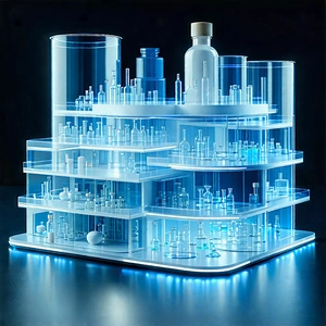 Tech Advertising Photography: Futuristic Research Laboratory With Large, Blue,