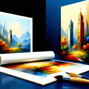 Educational Technology In Manufacturing Facility With Painting Mountain