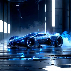 Automotive Technology In Field Deployment With Futuristic Blue