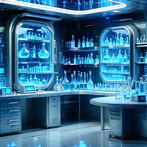 (futuristic:1.42) research laboratory