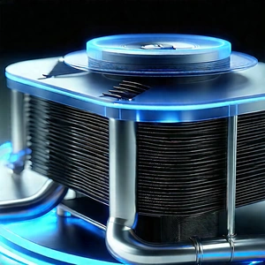Close-up Of Cooling System With Large Blue