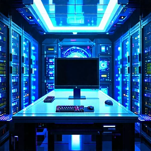 (futuristic:1.46) server room