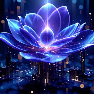 Digital Transformation Visualization With Large, Blue,