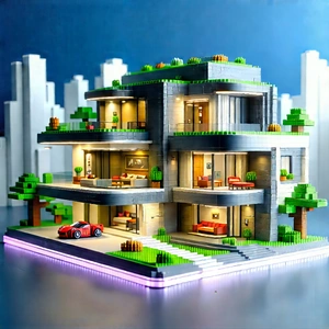 Futuristic Smart Home With Large, Multi-story