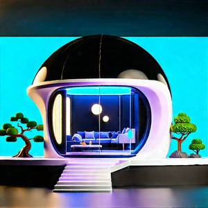 Futuristic Smart Home With Futuristic-looking House