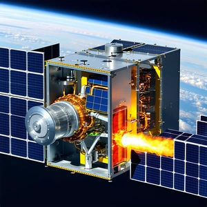 A Spacecraft With A Large Engine On The Side