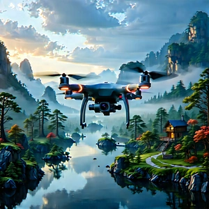 Drone With Streaming Content With Large Drone
