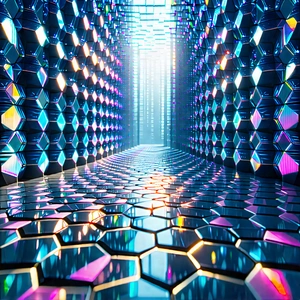 Hexagonal pattern with prismatic light