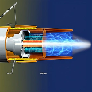 A Blue And Yellow Background Is Used To Illustrate A Diagram Of A Turbine