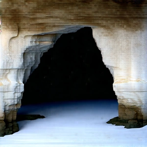 Nature Long Exposure Photography: Cave entrance in winter (snow:1.43)