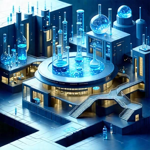 Futuristic Research Laboratory With Image