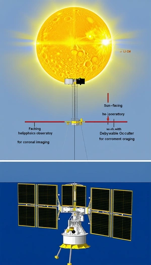 A Solar Panel On A Spacecraft, With The Sun Shining Brightly In The Background