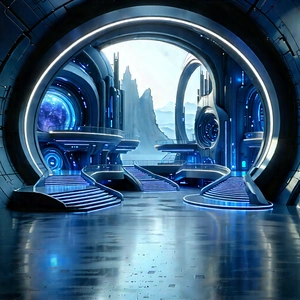 Futuristic Innovation Hub With Futuristic Setting,
