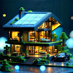 Futuristic Smart Home With Large, Intricately