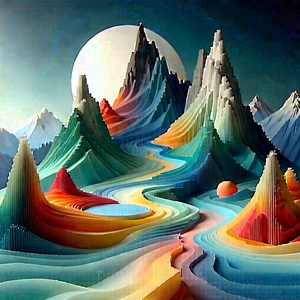 Abstract Landscape Photography: Conceptual Representation Of Complexity With Colorful Detailed
