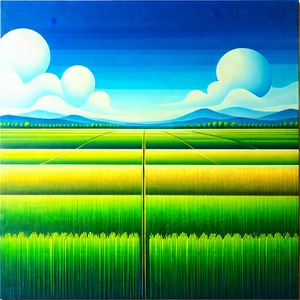 Tech Acrylic Painting: Agricultural Technology In Modern Laboratory With Painting Field
