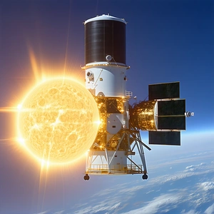 A Space Shuttle With A Large Dome On Top, Flying Through The Sky