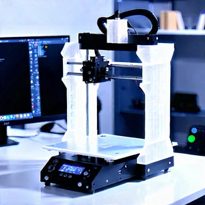 3d Printer With Data Streams With Printer Sitting