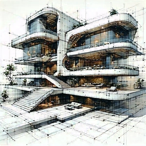 Futuristic Smart Home With Large White