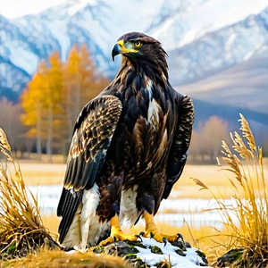 Nature Product Photography: Eagle In Natural Habitat With Large Bird,