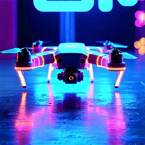 Drone With Glowing Screen With Small, Colorful