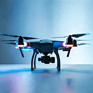 Drone With Glowing Screen With Small Black