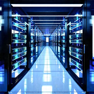 Server Rack With Laser Scanning With Large, Well-lit