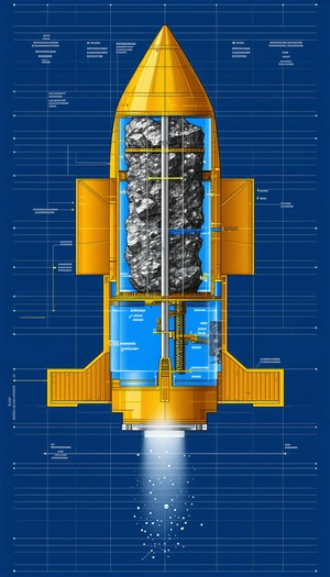 A Blue And Yellow Spacecraft Is Shown In A Diagram