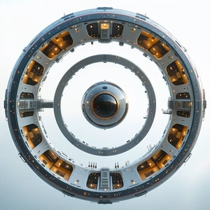 A Large, Round, White Structure With A Central Hole