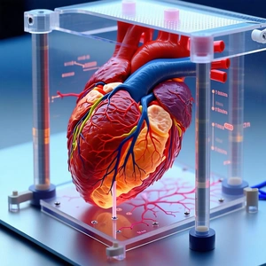 A Heart, Which Is Placed Inside A Plastic Container
