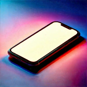 Smartphone With Glowing Screen With Black Cell