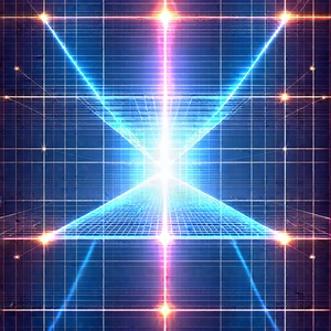 Abstract Technical Illustration: Grid system with prismatic light
